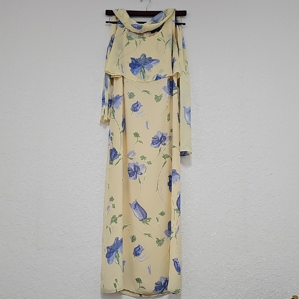 Cream Yellow Maxi Floral Dress